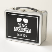 パーソナライズされたリングや輪ベアラリングや輪セキュリティブリーフケース メタルランチボックス (正面)
