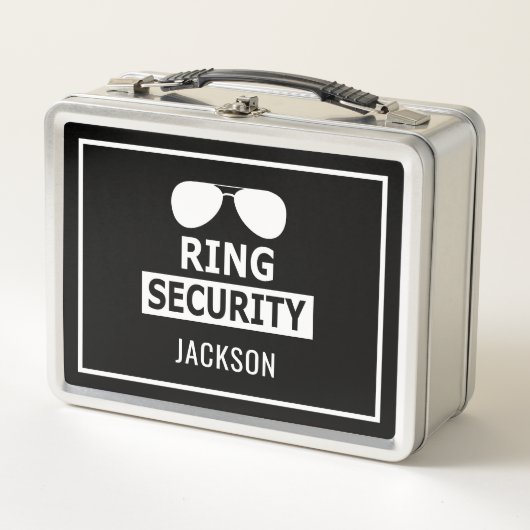 パーソナライズされたリングや輪ベアラリングや輪セキュリティブリーフケース メタルランチボックス (正面)