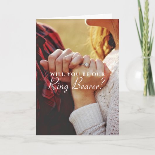 パーソナライズされたリングや輪ベアラ結婚のカード カード (正面)