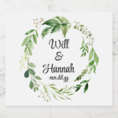 パーソナライズされたリースウェディングレセプションシャンパン スパークリングワインラベル (シングルラベル)