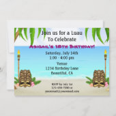 パーソナライズされたルアウ(ハワイ式宴会)誕生日招待状 招待状 (裏面)