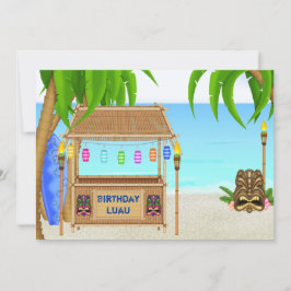 パーソナライズされたルアウ(ハワイ式宴会)誕生日招待状 招待状