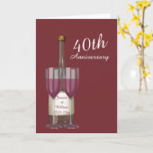 パーソナライズされたルビー 40周年 結婚記念日 カード (黄色い花)