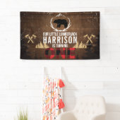 パーソナライズされたルンバージャックファースト誕生日 横断幕 (インサイチュ)