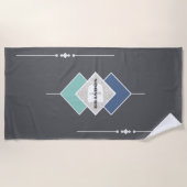 パーソナライズされたルーエレガントプビーチ ビーチタオル (正面)