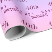 パーソナライズされたレイエレガントボーストライプ40歳 ラッピングペーパー (ロールコーナー)