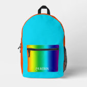 パーソナライズされたレインボーカラースペクトル プリントバックパック (正面)