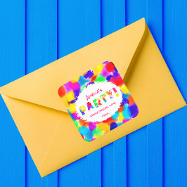 パーソナライズされたレインボーパーティー スクエアシール