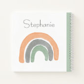 パーソナライズされたレインボー水の色のスケモダンッチ ノートブック (裏面)