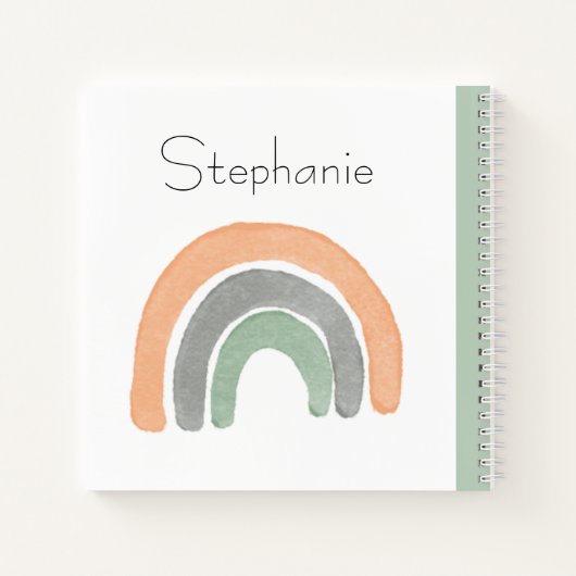 パーソナライズされたレインボー水の色のスケモダンッチ ノートブック (裏面)