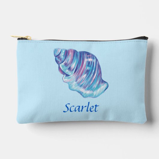 パーソナライズされたレインボー海シーシェルイラストレーション アクセサリーポーチ (正面)