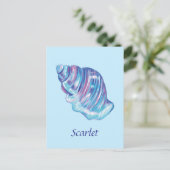 パーソナライズされたレインボー海シーシェルイラストレーション ポストカード (スタンド正面)