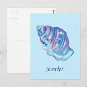 パーソナライズされたレインボー海シーシェルイラストレーション ポストカード (正面/裏面)