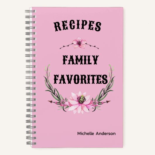 パーソナライズされたレシピオーガナイザノートブック:フローラMom ノートブック (正面)