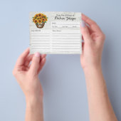 パーソナライズされたレシピカー素朴ド・ウッド&ひまわり チラシ (手)