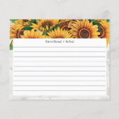 パーソナライズされたレシピカー素朴ド・ウッド&ひまわり チラシ (裏面)