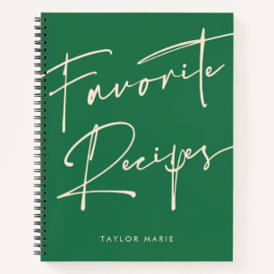 パーソナライズされたレシピジャーナル緑 ノートブック