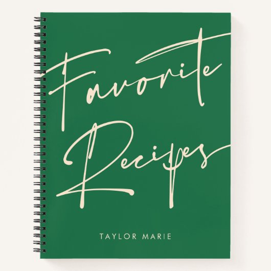 パーソナライズされたレシピジャーナル緑 ノートブック (正面)