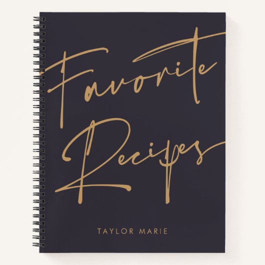 パーソナライズされたレシピジャーナル藍色 ノートブック (正面)