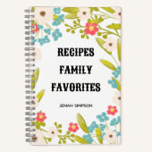 パーソナライズされたレシピ主催者、フローラレシピ帳 ノートブック (正面)