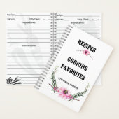 パーソナライズされたレシピ主催者、モダンレシピ帳 ノートブック (内側)