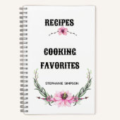 パーソナライズされたレシピ主催者、モダンレシピ帳 ノートブック (正面)