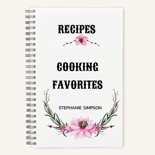 パーソナライズされたレシピ主催者、モダンレシピ帳 ノートブック (正面)