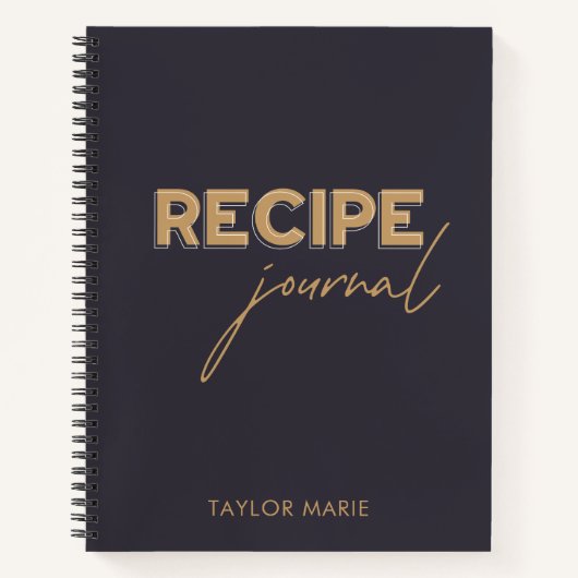 パーソナライズされたレシピ帳 | Indigo Blue ノートブック (正面)