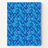 パーソナライズされたレシピ幾何雪、青 ノートブック (裏面)