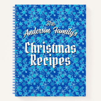 パーソナライズされたレシピ幾何雪、青 ノートブック