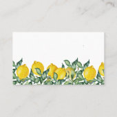 パーソナライズされたレシピ要求ブライダルシャワーレモン 名刺 (裏面)