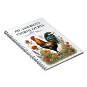 パーソナライズされたレシピ ヴィンテージ ボタニカル ニワトリ ノートブック (右側)