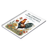 パーソナライズされたレシピ ヴィンテージ ボタニカル ニワトリ ノートブック (左側)