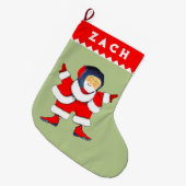 パーソナライズされたレスリング ラージクリスマスストッキング (正面 (吊り時))