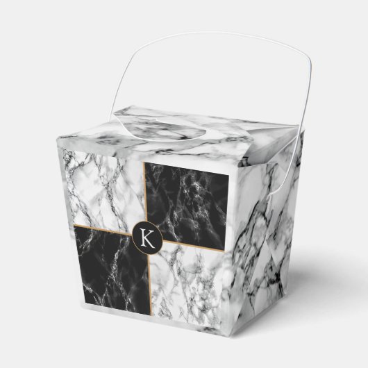 パーソナライズされたレターお願い箱ギフト大理石デザイン フェイバーボックス (正面サイド)