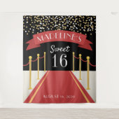 パーソナライズされたレッドカーペットテーマのスイート16背景 タペストリー (正面)