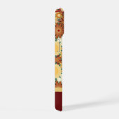 パーソナライズされたレトロな暖かい花柄の携帯ケース iPhone 15ケース (右側面)