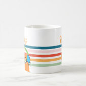 パーソナライズされたレトロな猫 コーヒーマグカップ (中央)