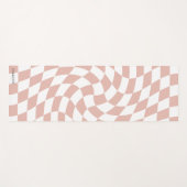 パーソナライズされたレトロほこりっぽいピンクの波状市松模様に ヨガマット (正面(横))