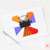 パーソナライズされたレトロアポップ・アートのート映写機 スクエアシール (封筒)