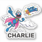 パーソナライズされたレトロアートビッグバードステッカー シール (正面)