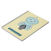 パーソナライズされたレトロイラストレーション ノートブック (左側)