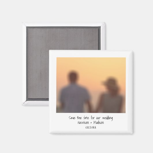 パーソナライズされたレトロインスタント写真日付の保存 マグネット (正面/裏面)