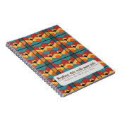 パーソナライズされたレトロオファンキーレンジティール（緑がかった色） ノートブック (右側)