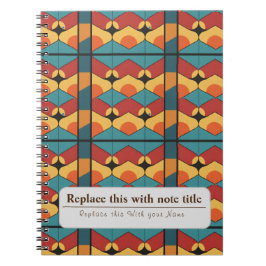 パーソナライズされたレトロオファンキーレンジティール（緑がかった色） ノートブック