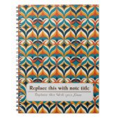 パーソナライズされたレトロオファンキーレンジティール(緑がかった色) ノートブック (正面)