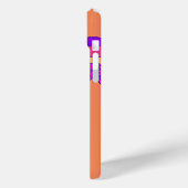 パーソナライズされたレトロオレンジ、ピンク、紫 Case-Mate iPhoneケース (裏面 / 左)