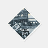 パーソナライズされたレトロカセットテープのナプキン スタンダードカクテルナプキン (角)