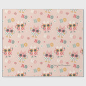 パーソナライズされたレトロクリスマスクールギフトボックスホリデイ ラッピングペーパー (フラット)