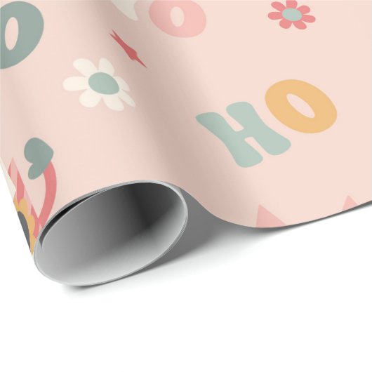 パーソナライズされたレトロクリスマスクールギフトボックスホリデイ ラッピングペーパー (ロールコーナー)